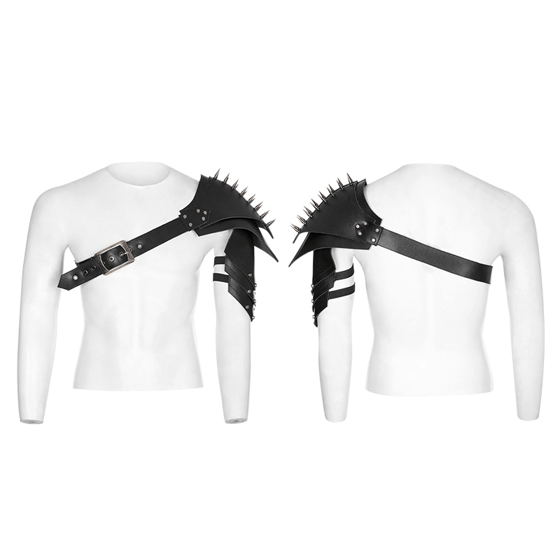 Metal-buckled Strap for Punk Armor with Spiked Shoulder
