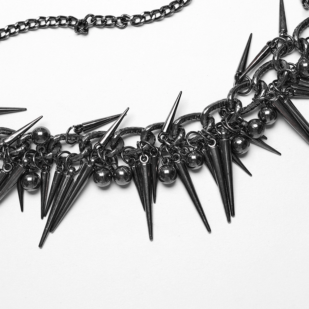 Metal Chain Harness with Rivet Accents for Bold Look