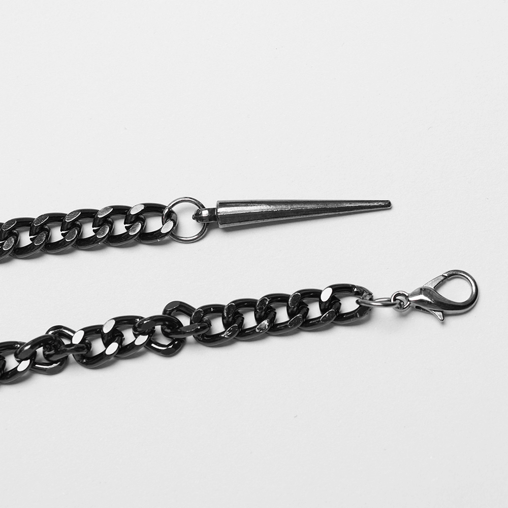 Metal Chain Harness with Rivet Accents for Bold Look