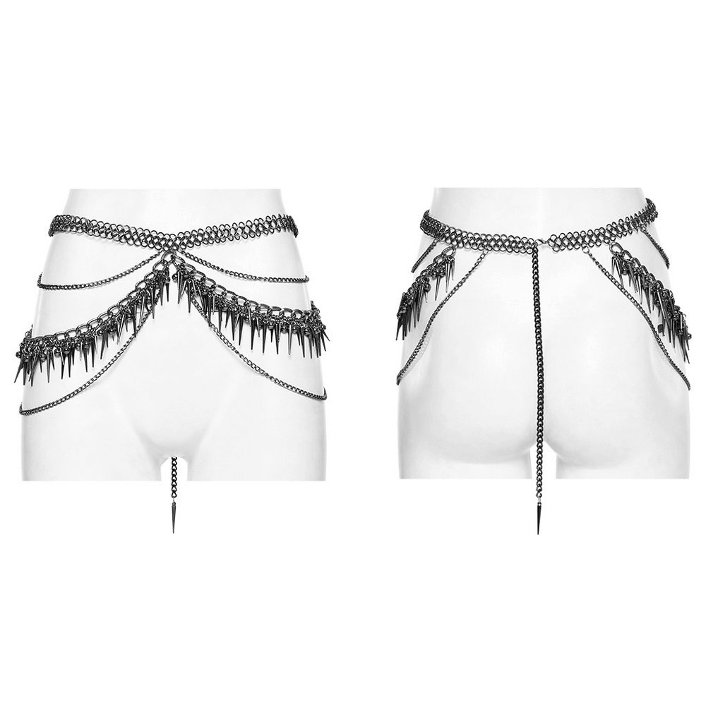 Metal Waist Chain for an Edgy Look with Rivet Accents