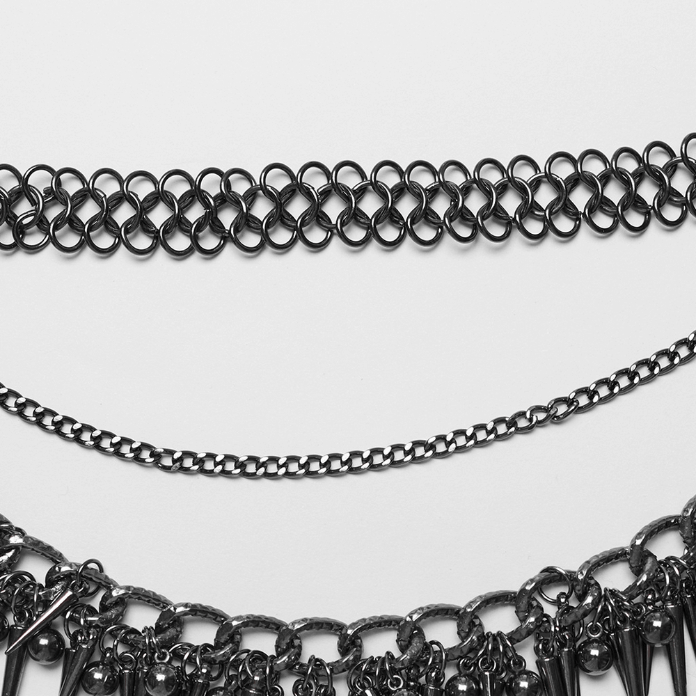 Metal Waist Chain for an Edgy Look with Rivet Accents