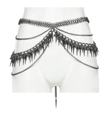 Metal Waist Chain for an Edgy Look with Rivet Accents