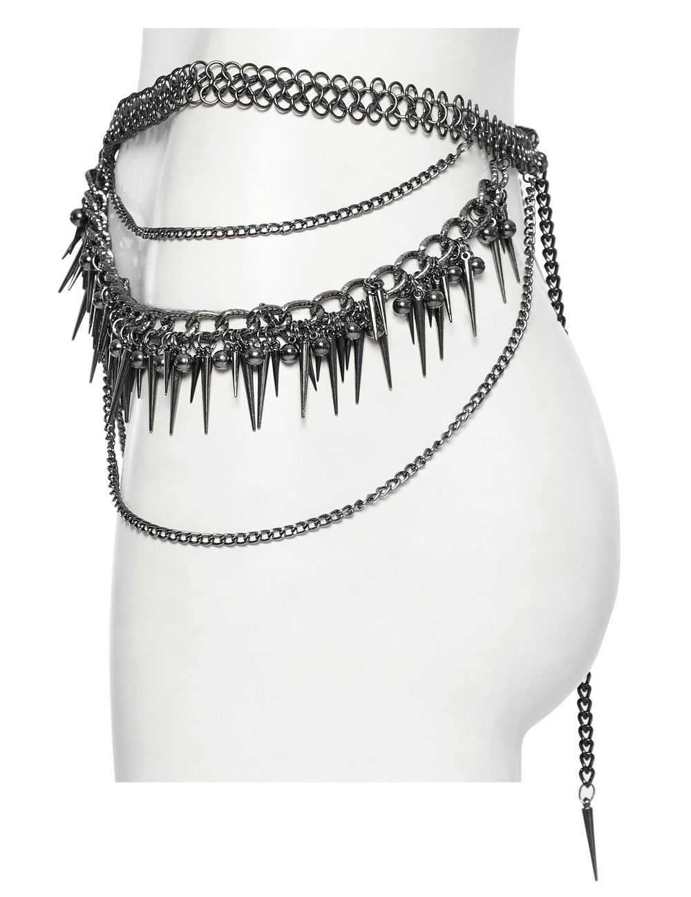 Metal Waist Chain for an Edgy Look with Rivet Accents