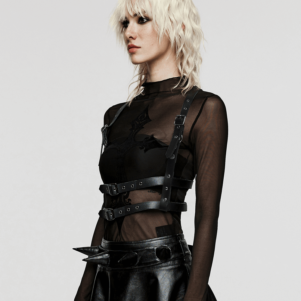 Modifiable Punk PU Leather Y-Shaped Shoulder Straps