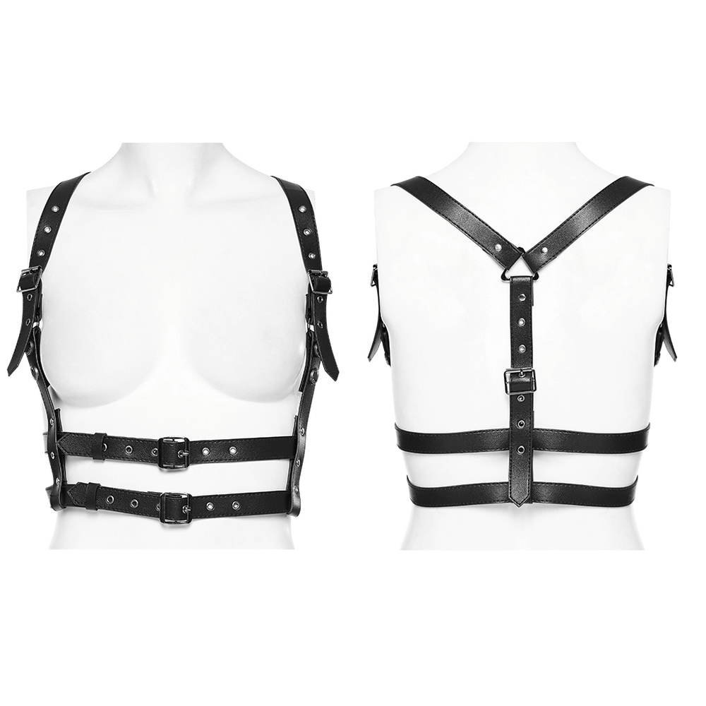 Modifiable Punk PU Leather Y-Shaped Shoulder Straps