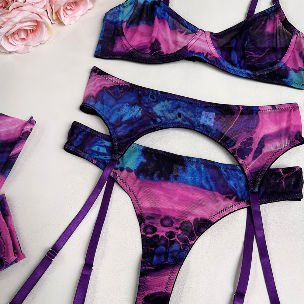 Multicolor Erotic Women's Lingerie / Sexy Female Bra Sets / Intimate Mesh Outfits - EVE's SECRETS