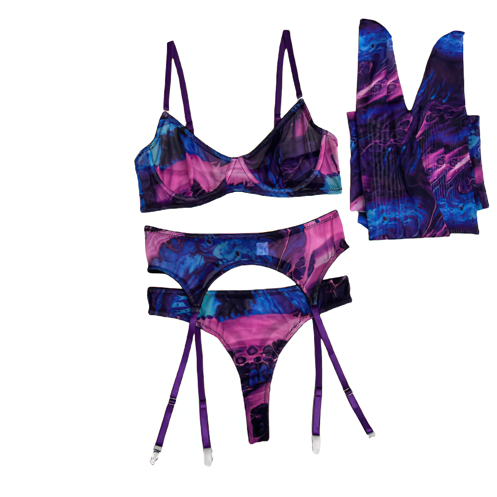 Multicolor Erotic Women's Lingerie / Sexy Female Bra Sets / Intimate Mesh Outfits - EVE's SECRETS