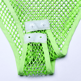 Neon Mesh Bodysuit with Removable Spiked Shoulder Patches