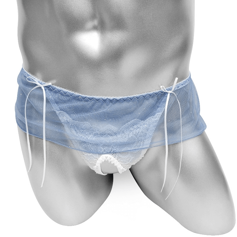 Open Crotch Panties For Men / Sexy See-Through Lingerie / Male Briefs with Low-Rise - EVE's SECRETS