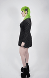 Opulent Velvet Gothic Women's Dress with Vine Cutout