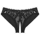 Patent Leather Panties with Bows and Open Crotch