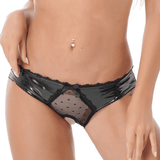 Patent Leather Panties with Bows and Open Crotch