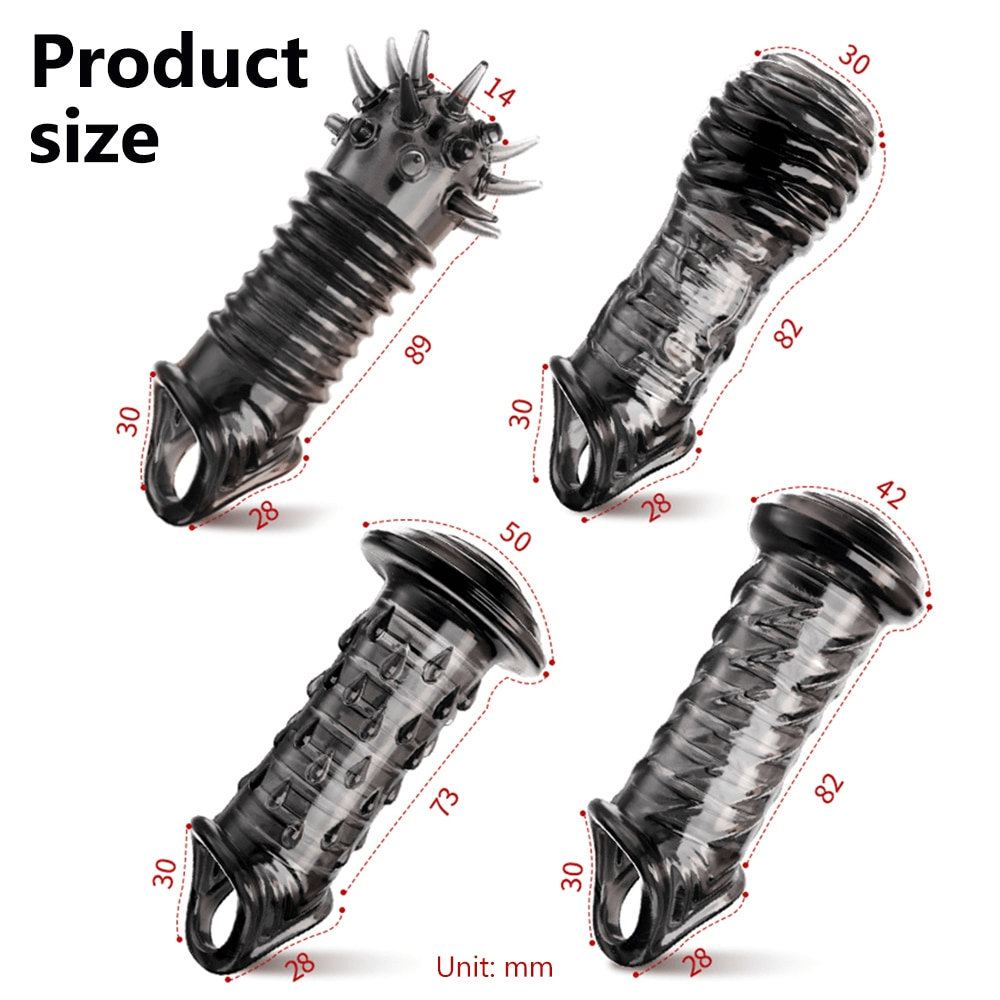 Penis Enlargement Sleeve Cock Rings / Erotic Sex Toys For Men / Adult Enlargement Glans - EVE's SECRETS