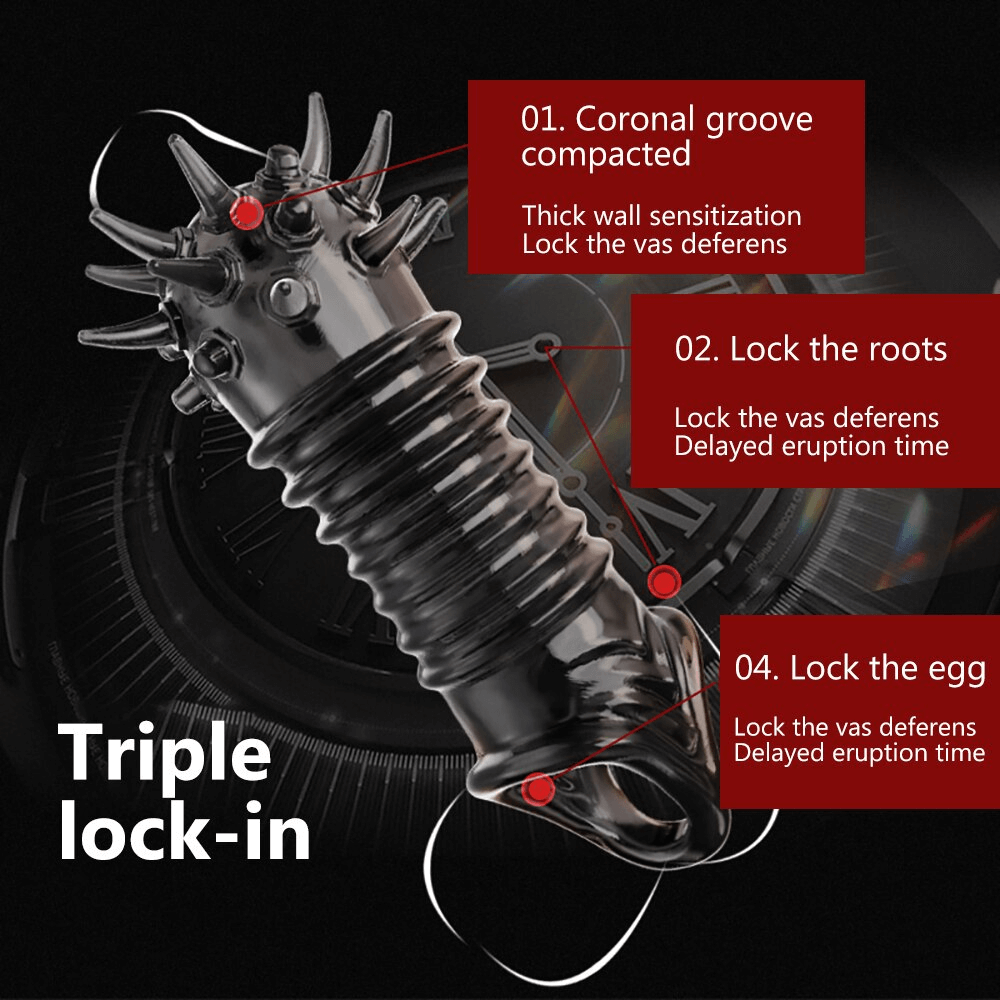 Penis Enlargement Sleeve Cock Rings / Erotic Sex Toys For Men / Adult Enlargement Glans - EVE's SECRETS