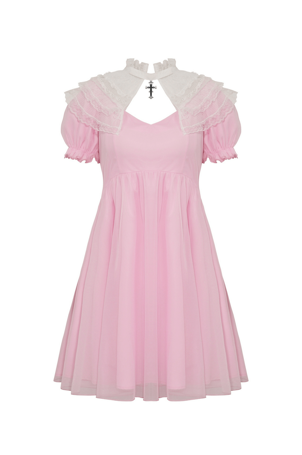 Pink Dress with Elegant Lace Details for Women