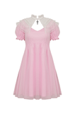 Pink Dress with Elegant Lace Details for Women