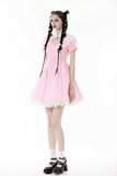 Pink Dress with Elegant Lace Details for Women