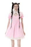 Pink Dress with Elegant Lace Details for Women