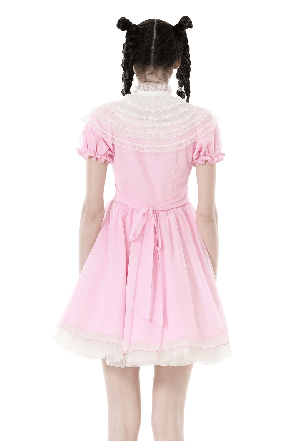 Pink Dress with Elegant Lace Details for Women