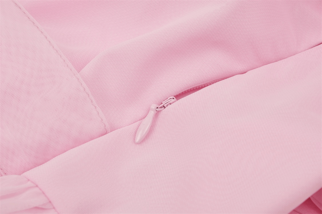 Pink Dress with Elegant Lace Details for Women