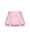 Pink Pleated Skirt with Lace and Heart Embellishments