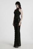 Pleated Halter Neck Top with Decorative Lace Detailing