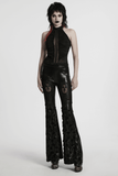 Pleated Halter Neck Top with Decorative Lace Detailing