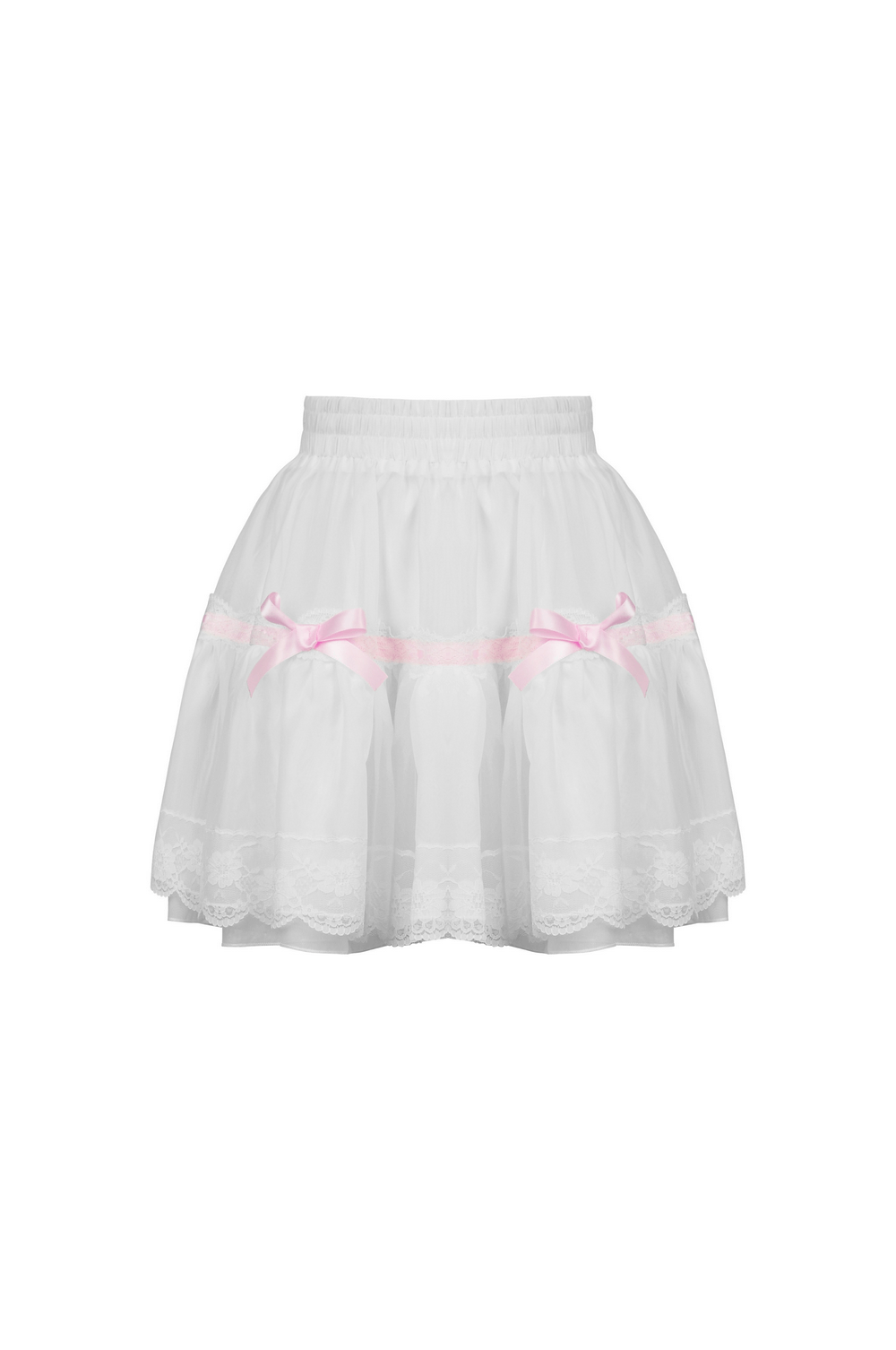 Pleated Mini Skirt with Pink Bows - Sweet Lolita Style