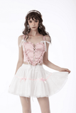 Pleated Mini Skirt with Pink Bows - Sweet Lolita Style