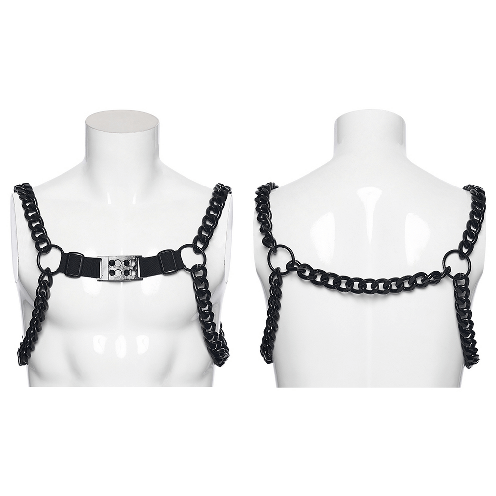 Punk Body Chain Harness with Adjustable Steel Buckle
