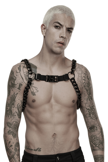 Punk Body Chain Harness with Adjustable Steel Buckle