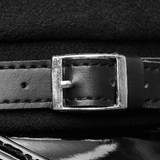 Punk Cap with PU Brim and Metal Embellishments
