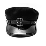 Punk Cap with PU Brim and Metal Embellishments