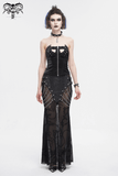 Punk Corset Top with Front Zipper and Lace-Up Back