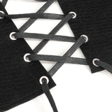 Punk Corset Top with Front Zipper and Lace-Up Back