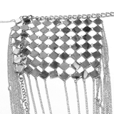 Punk Gothic Sexy Halter Harness with Spikes and Chain Details