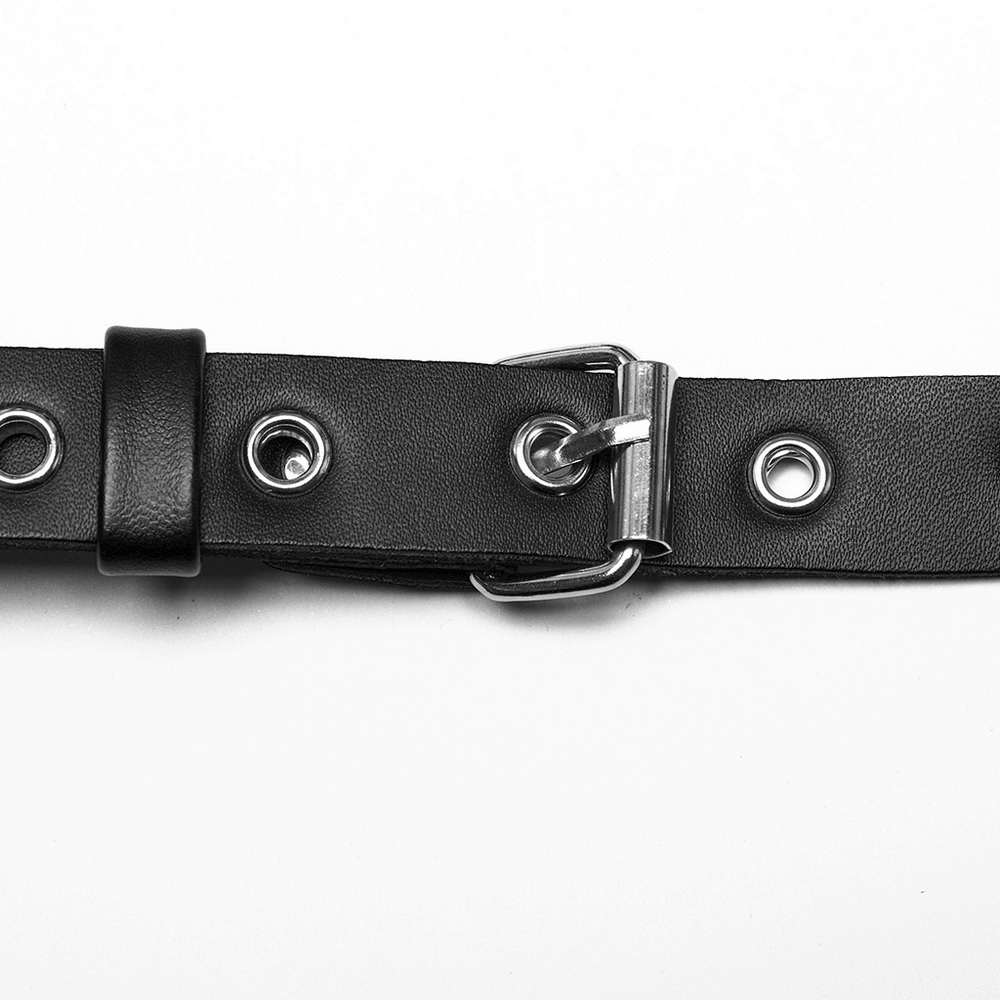 Punk Gothic Sexy Halter Harness with Spikes and Chain Details