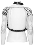 Punk Gothic Sexy Halter Harness with Spikes and Chain Details