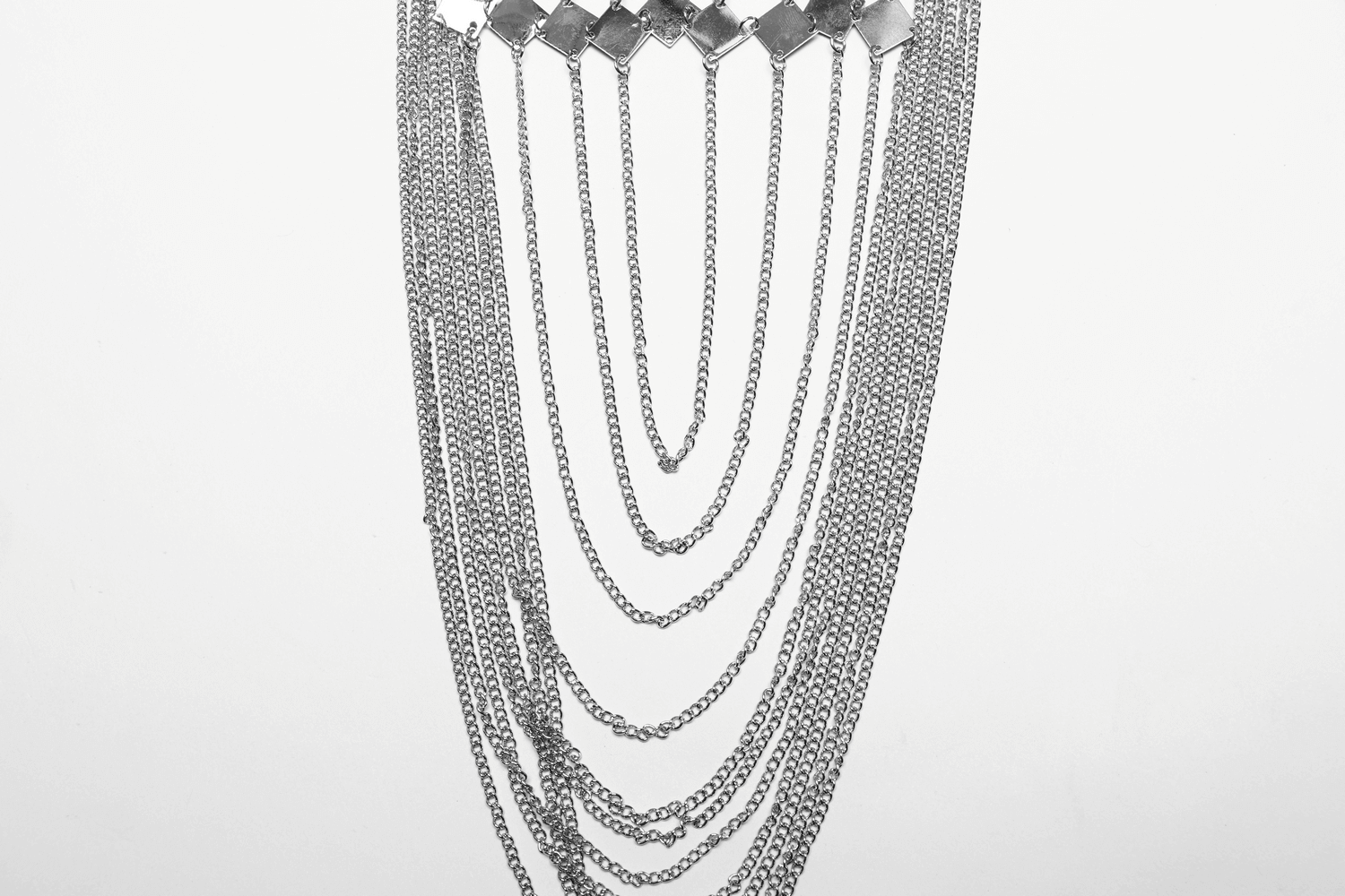 Punk Gothic Sexy Halter Harness with Spikes and Chain Details