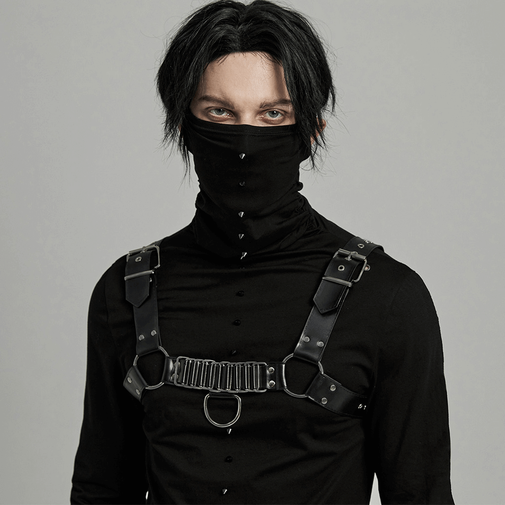 Punk Harness With Roller Loop and Adjustable Straps