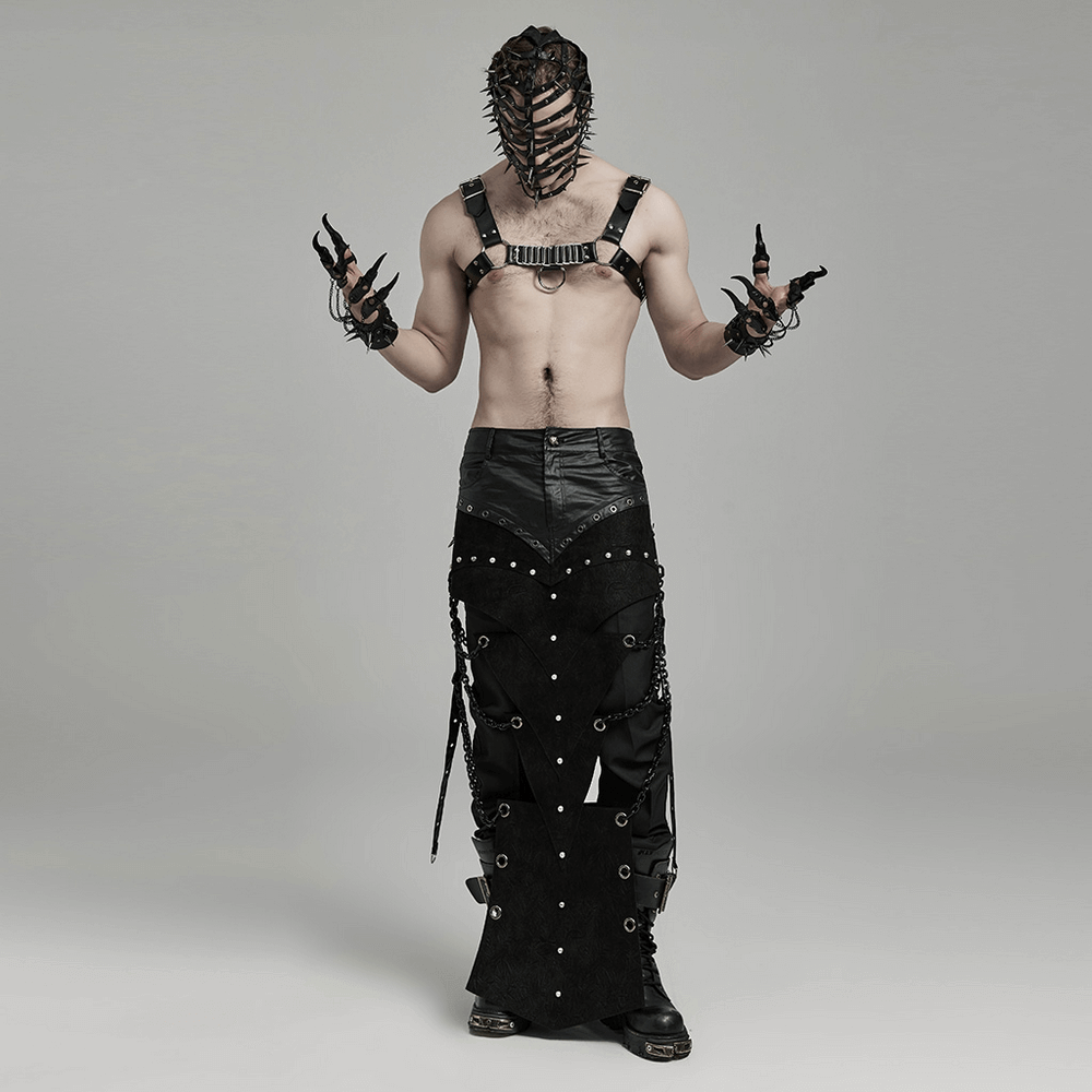 Punk Harness With Roller Loop and Adjustable Straps
