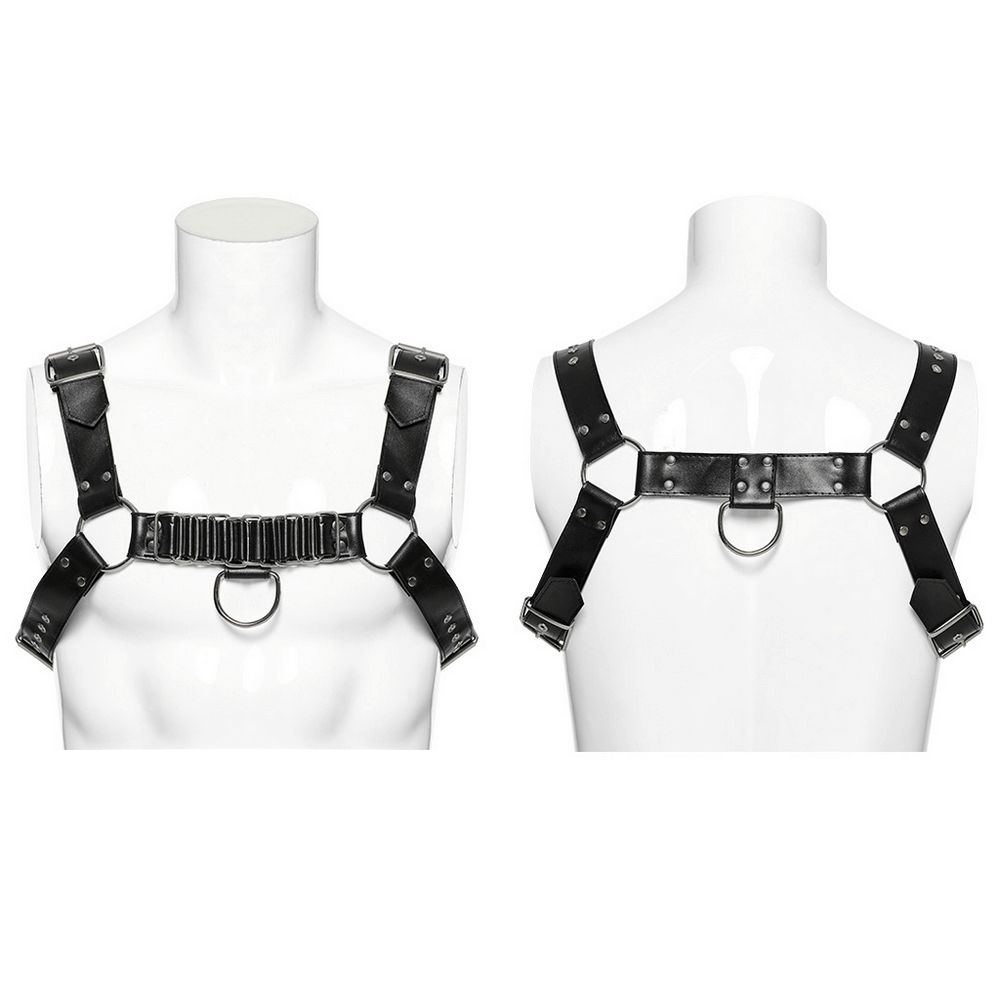 Punk Harness With Roller Loop and Adjustable Straps