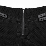 Punk High-Slit Detachable Skirt with Faux Leather Trim