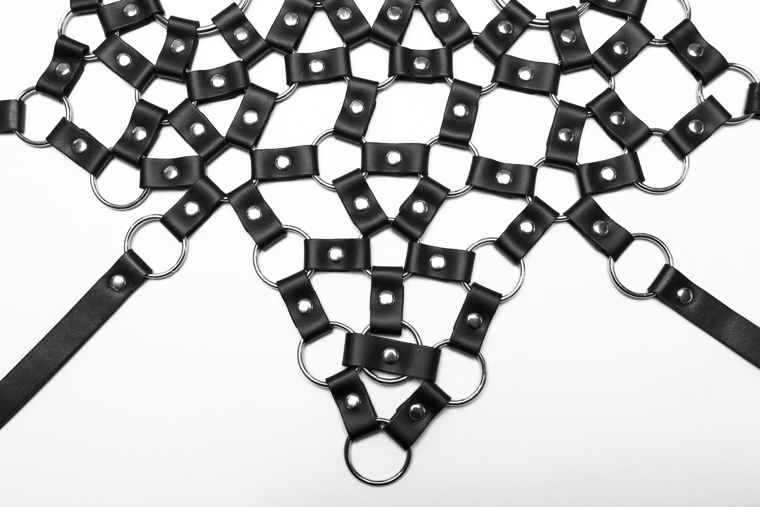 Punk Hollow-Out Leather Crop Top with Strap Detailing