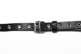 Punk Hollow-Out Leather Crop Top with Strap Detailing