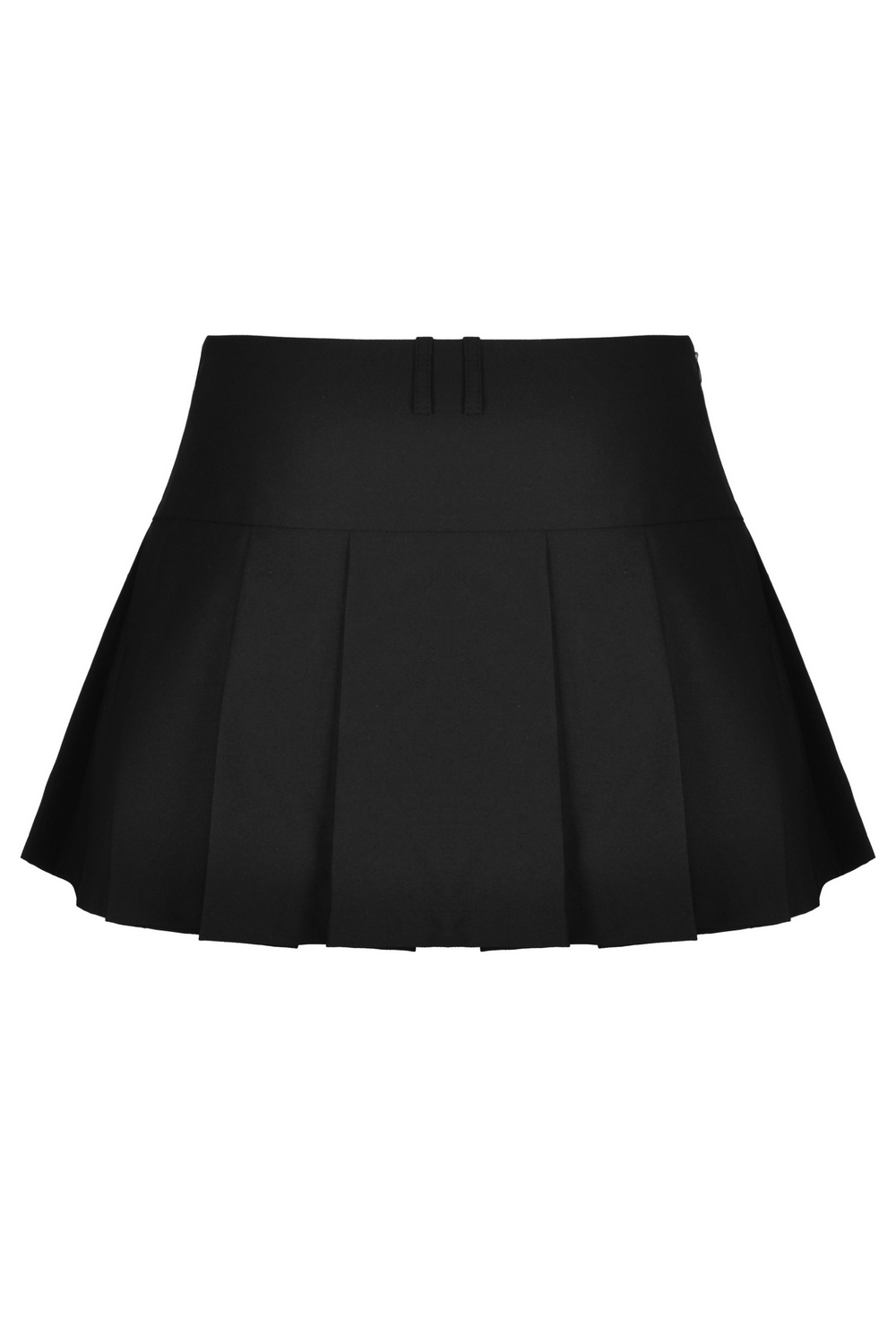 Punk-Inspired Pleated Mini Skirt with Chains and Straps