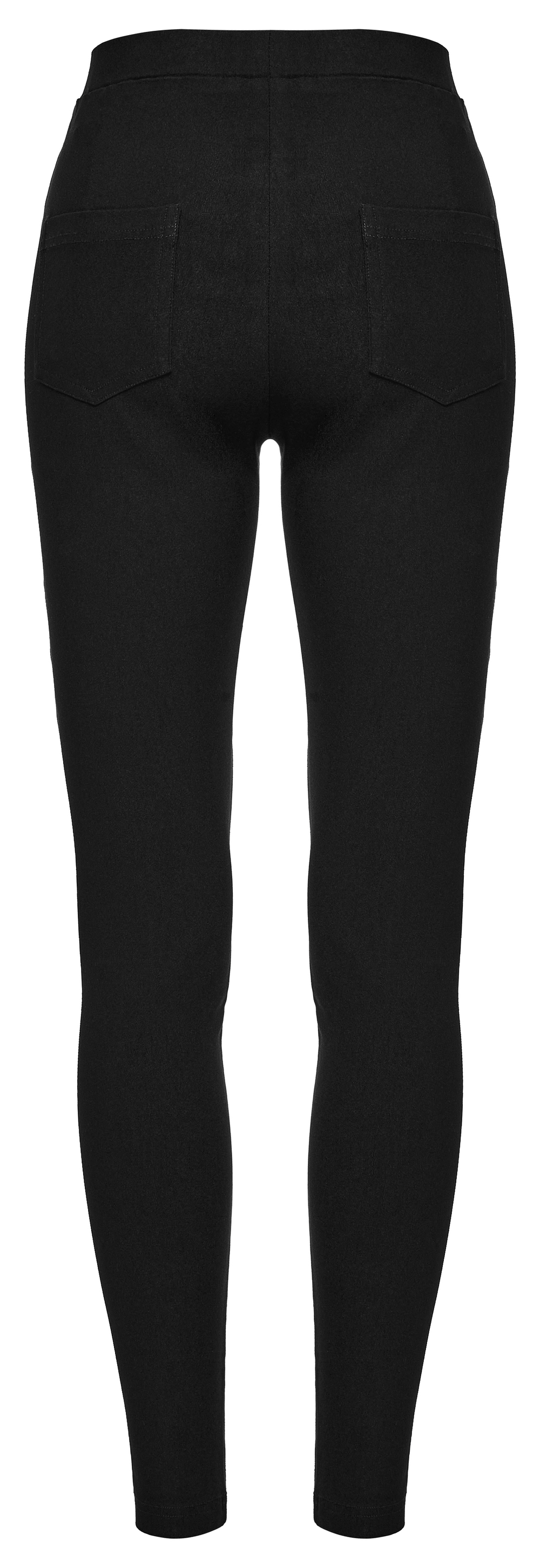 Punk-inspired Studded Black Mesh Panel Leggings