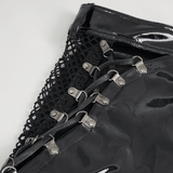 Punk Lace-Up Patent Leather Shorts: Edgy Zipper Attire