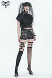 Punk Lace-Up Patent Leather Shorts: Edgy Zipper Attire