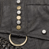 Punk Mesh Vest for Men with Shoulder Zipper Closure